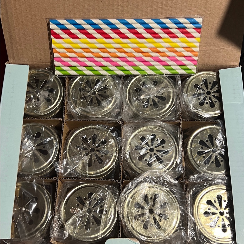 ACME Party Mason Jars with Straws